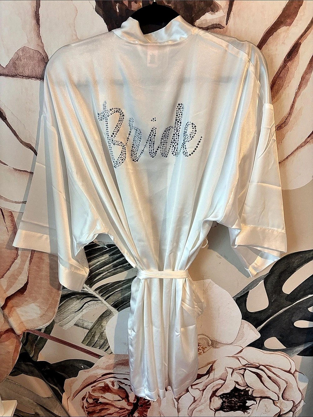Victoria's Secret Bride Embellished Satin Short Robe White